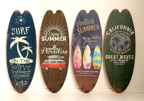 Kit 4 Prancha Surf Kombi Mdf 40x15cm Decoração Praia Verão - 5