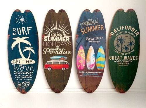 Kit 4 Prancha Surf Kombi Mdf 40x15cm Decoração Praia Verão - 7