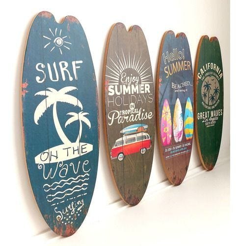 Kit 4 Prancha Surf Kombi Mdf 40x15cm Decoração Praia Verão - 3