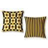 Kit 2 Almofadas Cheias Geométrico Amarelo 40cm Sala Quarto - 1