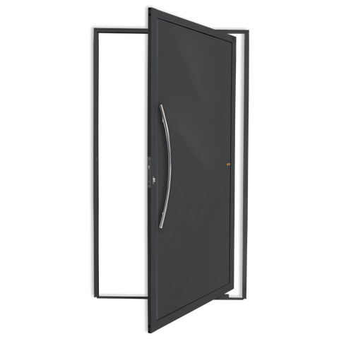 Porta Pivotante Alumínio Lambril Savana c/Puxador e.Cinza 120 Brimak