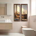 Ver imagem 2 de 2 Quadros Decorativos para Banheiro Social Lavabo Toalete Sabonete Verde 20x60cm