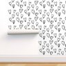 Papel de Parede corações preto em aquarela - 2