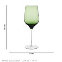 Ver mais imagens de Jogo 2 Peças Taça de Vidro 460ml Verde 24x9x9cm Vinho Água Espumante Champagne