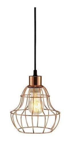 Pendente Industrial Em Metal Mart Rose Gold 4519 Loft - Marrom - 2