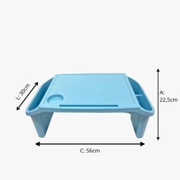 Bandeja Mesa Colo Apoio Comer Refeição Cama Suporte Notebook Azul - 3