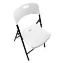 Ver imagem 2 de Kit 06 Cadeiras Dobráveis Injeção Branca com Estrutura Preta