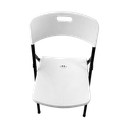 Ver imagem 4 de Kit 06 Cadeiras Dobráveis Injeção Branca com Estrutura Preta