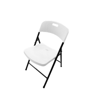 Kit 06 Cadeiras Dobráveis Injeção Branca com Estrutura Preta