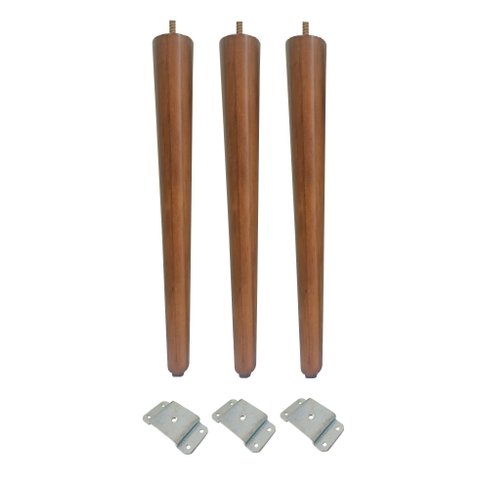 Kit de 3 Pé Palito 75cm Amendoa Marrom Claro + Chapinha Reta Metal