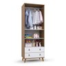 Guarda Roupa Infantil Encanto Nogal com Branco Brilho Batrol Nogal e Branco - 2