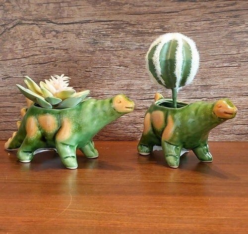 Vaso Cachepot Dino Cerâmica para Suculenta Cacto Plantas Decor - 3