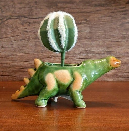 Vaso Cachepot Dino Cerâmica para Suculenta Cacto Plantas Decor - 2