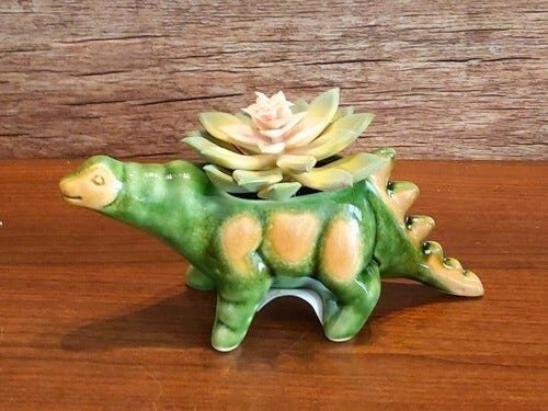 Vaso Cachepot Dino Cerâmica para Suculenta Cacto Plantas Decor - 1