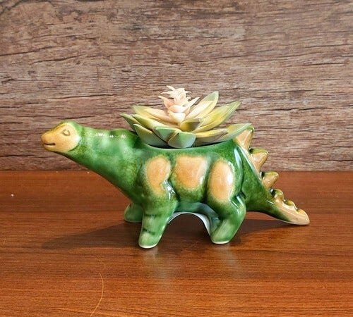 Vaso Cachepot Dino Cerâmica para Suculenta Cacto Plantas Decor - 4