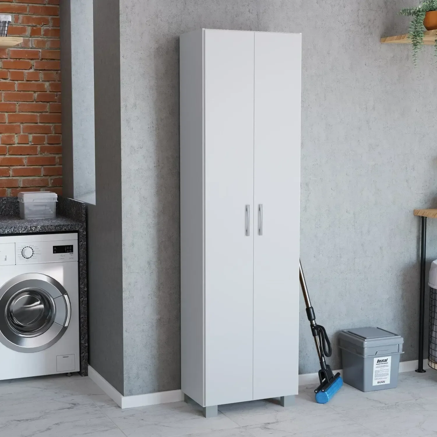 Ver imagem 1 de Armário Multiuso Dallas 2 Portas com Pés Branco San Marino