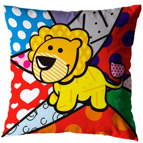 Kit 2 Almofadas Cheias Sala Quarto 40cm Pop Art Animais - 3