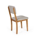 Ver imagem 4 de Conjunto 6 Cadeiras de Jantar Estofada em Madeira Maciça Ella Cinza Claro