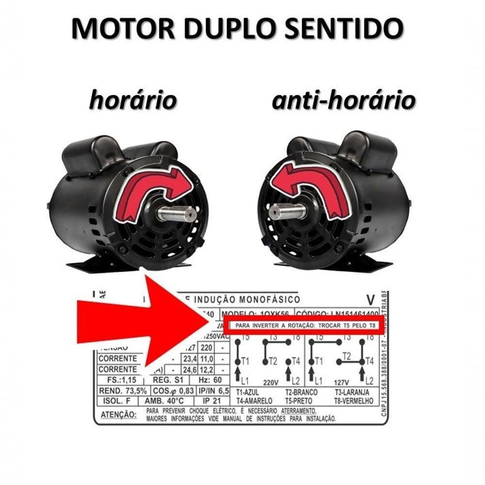 Motor Elétrico Monofásico 3cv 4 Pólos Baixa Rotação C/ Polia - 2