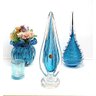 Vaso Gota Munique De Cristal Murano Azul Aqua Marine 35 Cm - 2
