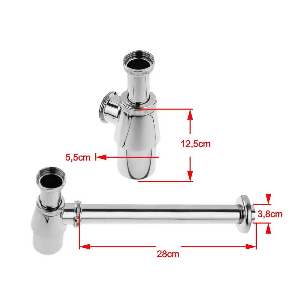Sifão Cromado Para Tanque E Cozinha 1.1/4 32 Dn 1.1/2 Dn 40 - 4