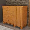 Ver imagem 5 de Cômoda Ripado para Quarto 120cm x 94cm Talismã Marrom/Marrome