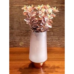 Vaso de Vidro Rosé Gold e Fumê 30cm Mocca Mart - 4