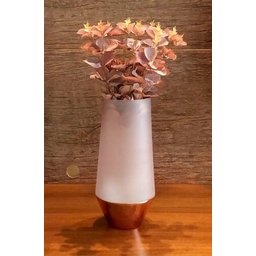 Vaso de Vidro Rosé Gold e Fumê 30cm Mocca Mart - 5