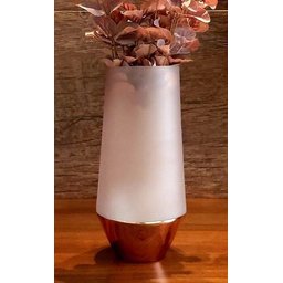 Vaso de Vidro Rosé Gold e Fumê 30cm Mocca Mart - 6