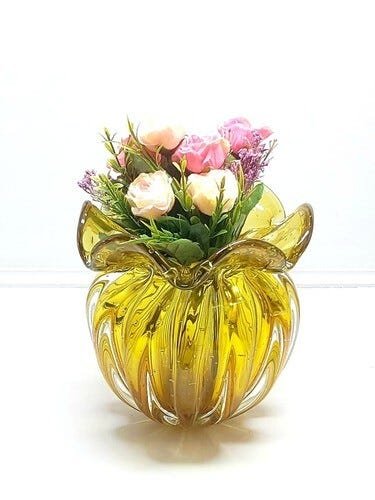 Kit 2 Peças De Cristal Murano Trouxinha Torcello Âmbar - 5