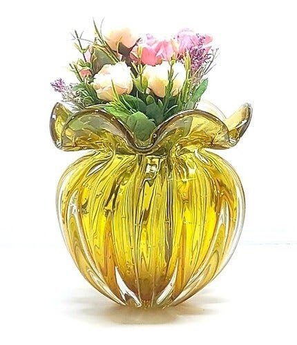 Kit 2 Peças De Cristal Murano Trouxinha Torcello Âmbar - 4