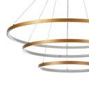 Ver mais imagens de Lustre Pendente 3 Anéis Dourado 80w Luz 3000k Led Integrado Bivolt