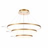 Lustre Pendente 3 Anéis Dourado 80w Luz 3000k Led Integrado Bivolt - 3