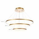 Ver imagem 3 de Lustre Pendente 3 Anéis Dourado 80w Luz 3000k Led Integrado Bivolt