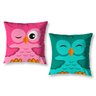 Kit 2 Almofadas Cheias Quarto Infantil Corujas 40cm Zíper - 1