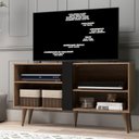Ver imagem 1 de Rack P/ TV Até 43" Duque com Duas Prateleiras - Cor Castanho com Preto