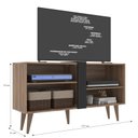 Ver imagem 4 de Rack P/ TV Até 43" Duque com Duas Prateleiras - Cor Castanho com Preto