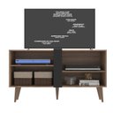 Ver imagem 3 de Rack P/ TV Até 43" Duque com Duas Prateleiras - Cor Castanho com Preto