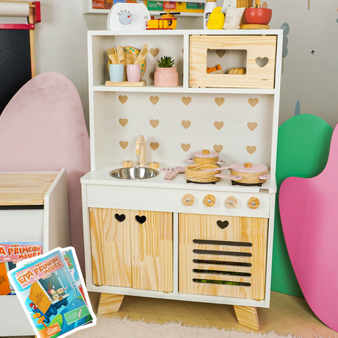 Cozinha Infantil Petit Kit Livro Educativo em Madeira | Eita Casa Perfeita