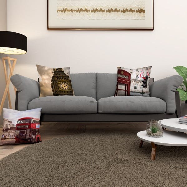 Kit 3 Almofadas Cheias Sala Quarto Londres 40cm Decoração - 2