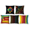 Kit 5 Almofada 40cm x 40cm Listras Coloridas Estampada Ziper Invisivel - 1