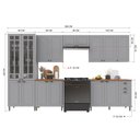 Ver imagem 4 de Armário de Cozinha Modulada Completa Fidelitá Nara 100% MDF 6 Peças 360cm 16 Portas 2 Gavetas com