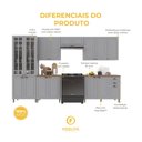 Ver imagem 5 de Armário de Cozinha Modulada Completa Fidelitá Nara 100% MDF 6 Peças 360cm 16 Portas 2 Gavetas com