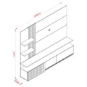 Ver imagem 3 de Estante Home Theater Suspenso Atena Calacata Off White – Madetec