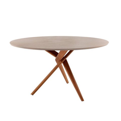 Mesa Ballare Tampo 135cm Redondo Texturizado Moderna Mobilia