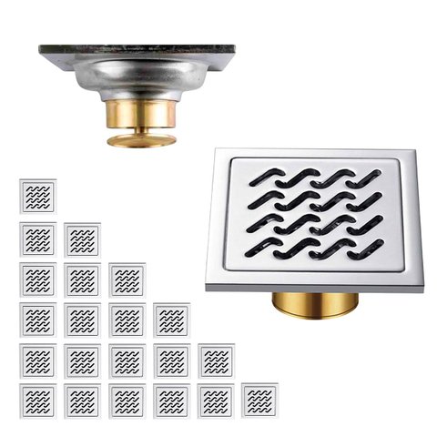 Ralo Inox 10x10 Banheiro Kit 21 Uni Anti Odor Anti Inseto Lavabo Quintal Higienico Lavanderia Durave