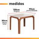 Ver imagem 3 de Mesa Sala de Jantar 1,20m Tampo em Vidro Mel