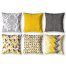 Kit 6 Almofadas Sala Quarto 40cm x 40cm Arabescos Amarelo - 1