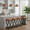 Ver imagem 2 de Kit 4 Banqueta Baixa Bancada 50 Cm Bar Cozinha Balcão Corino Caramelo