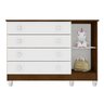 Quarto de Bebê Taís Berço 3 em 1 Lila Cômoda Infantil 4 Gavetas com Porta Amadeirado Carolina - 6
